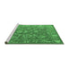 Sideview of Machine Washable Abstract Emerald Green Modern Area Rugs, wshabs5206emgrn