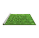 Sideview of Machine Washable Abstract Green Modern Area Rugs, wshabs5206grn