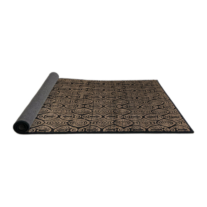 Sideview of Abstract Dark Almond Brown Modern Rug, abs5207