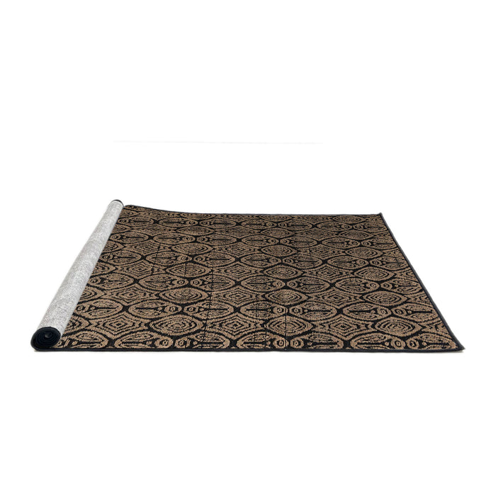 Sideview of Machine Washable Abstract Dark Almond Brown Rug, wshabs5207