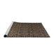 Sideview of Machine Washable Abstract Dark Almond Brown Rug, wshabs5207