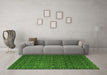 Machine Washable Abstract Green Modern Area Rugs in a Living Room,, wshabs5207grn