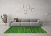 Machine Washable Abstract Green Modern Rug, wshabs5207grn