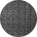 Round Machine Washable Abstract Gray Modern Rug, wshabs5207gry