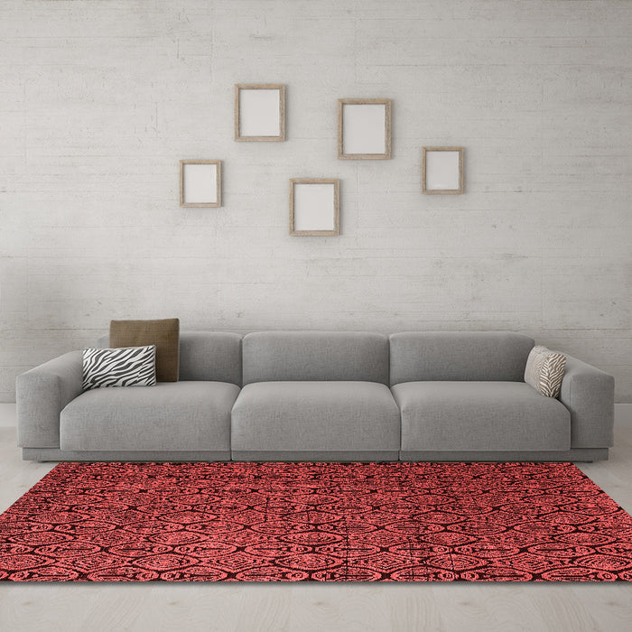 Modern Red Washable Rugs