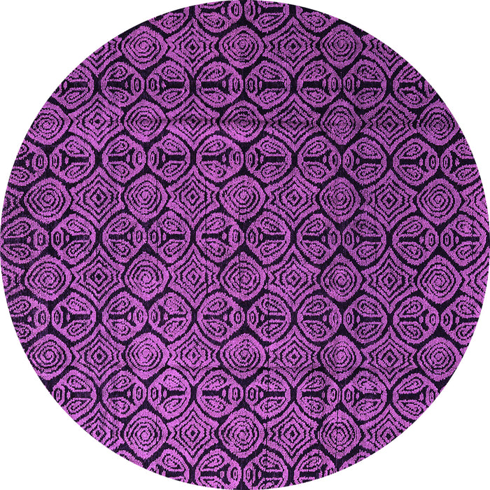 Round Abstract Purple Modern Rug, abs5207pur