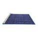 Sideview of Machine Washable Abstract Blue Modern Rug, wshabs5207blu