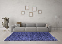 Machine Washable Abstract Blue Modern Rug, wshabs5207blu