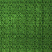 Square Machine Washable Abstract Green Modern Area Rugs, wshabs5207grn