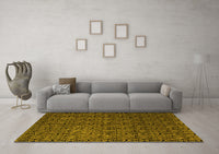 Machine Washable Abstract Yellow Modern Rug, wshabs5207yw