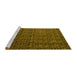 Sideview of Machine Washable Abstract Yellow Modern Rug, wshabs5207yw