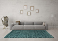 Machine Washable Abstract Light Blue Modern Rug, wshabs5207lblu