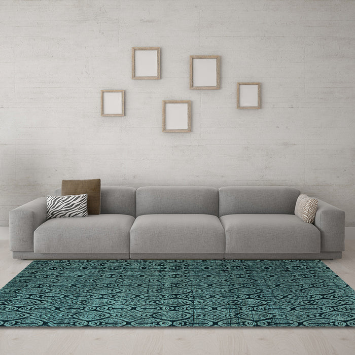 Machine Washable Abstract Light Blue Modern Rug in a Living Room, wshabs5207lblu