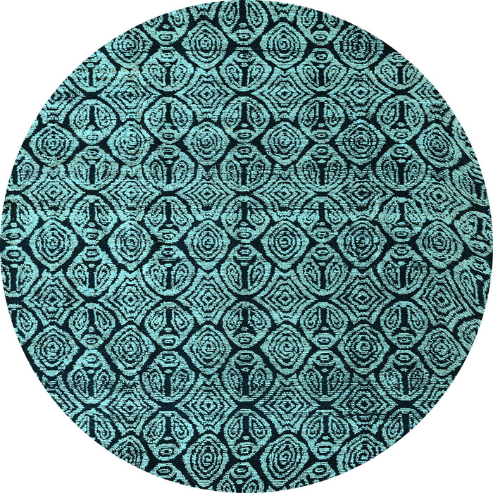 Round Abstract Light Blue Modern Rug, abs5208lblu