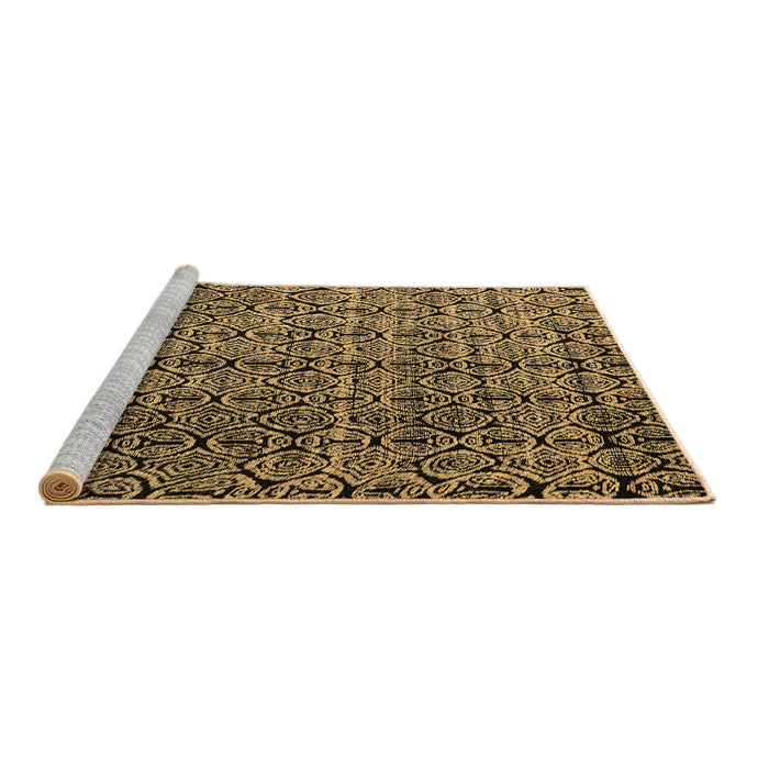 Sideview of Machine Washable Abstract Brown Modern Rug, wshabs5208brn