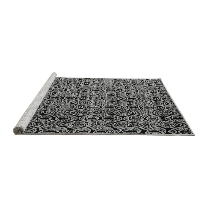 Sideview of Machine Washable Abstract Gray Modern Rug, wshabs5208gry