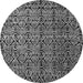 Round Machine Washable Abstract Gray Modern Rug, wshabs5208gry