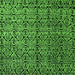 Square Abstract Green Modern Rug, abs5208grn