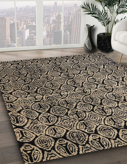 Abstract Light French Beige Brown Modern Rug in Family Room, abs5208