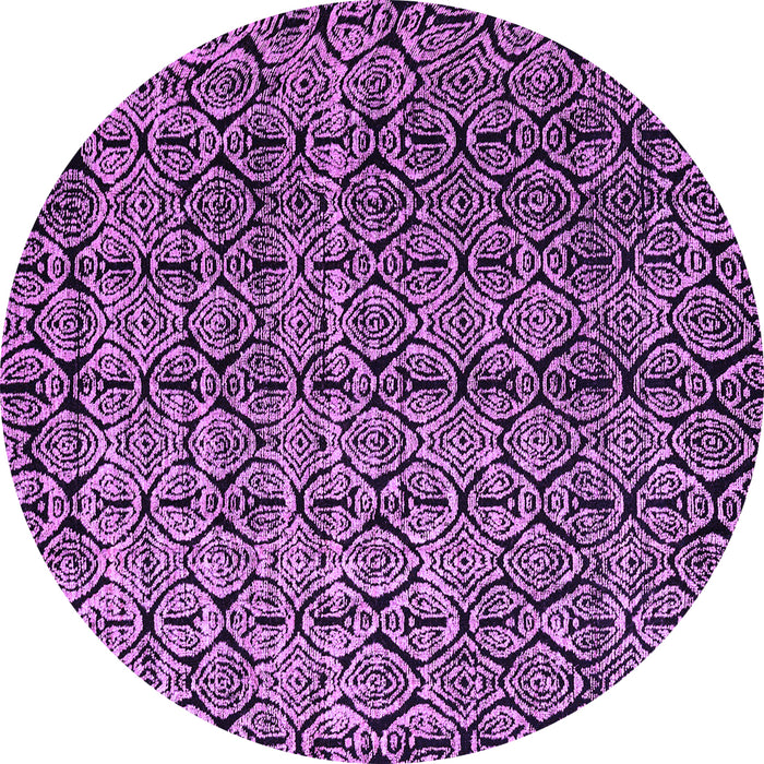 Round Machine Washable Abstract Purple Modern Area Rugs, wshabs5208pur