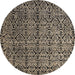 Round Abstract Light French Beige Brown Modern Rug, abs5208