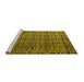 Sideview of Machine Washable Abstract Yellow Modern Rug, wshabs5208yw