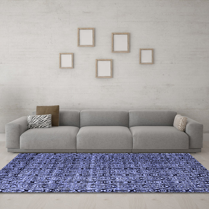 Machine Washable Abstract Blue Modern Rug in a Living Room, wshabs5208blu