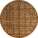 Round Abstract Orange Modern Rug, abs5208org