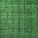 Square Abstract Emerald Green Modern Rug, abs5208emgrn