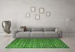 Machine Washable Abstract Green Modern Area Rugs in a Living Room,, wshabs5208grn