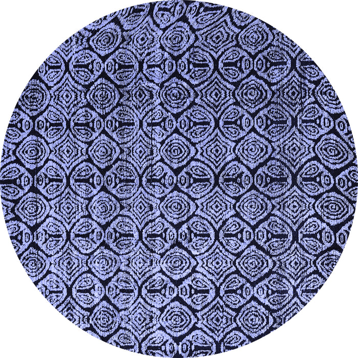 Round Machine Washable Abstract Blue Modern Rug, wshabs5208blu