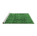 Sideview of Machine Washable Abstract Emerald Green Modern Area Rugs, wshabs5209emgrn