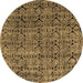 Round Machine Washable Abstract Brown Modern Rug, wshabs5209brn