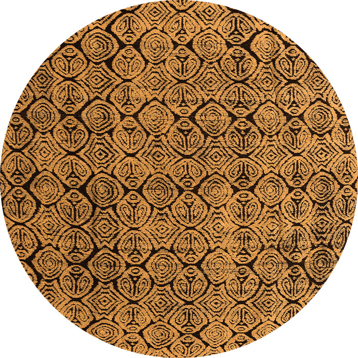 Round Abstract Orange Modern Rug, abs5209org