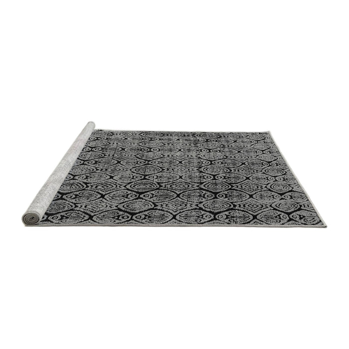 Sideview of Machine Washable Abstract Gray Modern Rug, wshabs5209gry