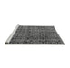 Sideview of Machine Washable Abstract Gray Modern Rug, wshabs5209gry