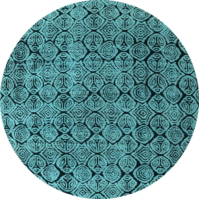 Round Abstract Light Blue Modern Rug, abs5209lblu