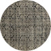 Round Abstract Sand Brown Modern Rug, abs5209