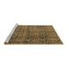 Sideview of Machine Washable Abstract Brown Modern Rug, wshabs5209brn