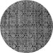 Round Abstract Gray Modern Rug, abs5209gry