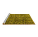 Sideview of Machine Washable Abstract Yellow Modern Rug, wshabs5209yw