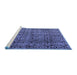 Sideview of Machine Washable Abstract Blue Modern Rug, wshabs5209blu