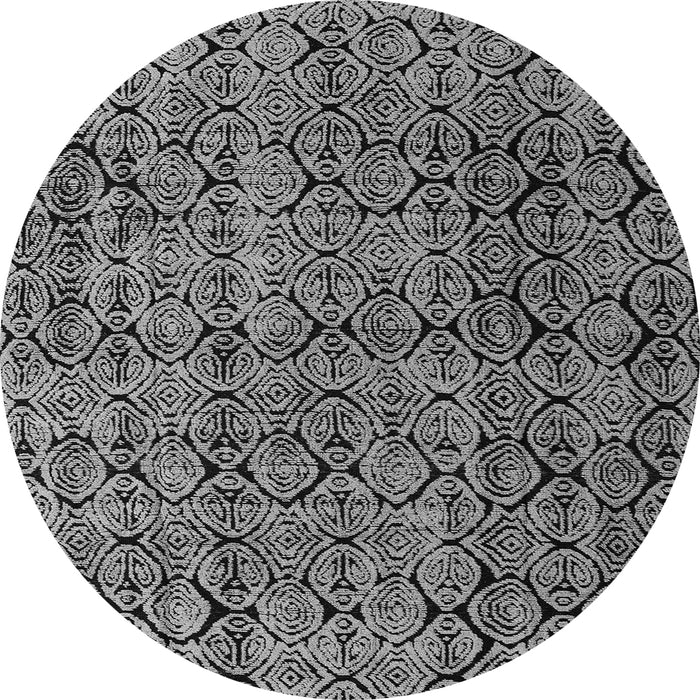 Round Machine Washable Abstract Gray Modern Rug, wshabs5209gry