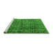 Sideview of Machine Washable Abstract Green Modern Area Rugs, wshabs5209grn