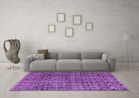 Machine Washable Abstract Purple Modern Rug, wshabs5209pur