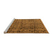 Sideview of Machine Washable Abstract Orange Modern Area Rugs, wshabs5209org