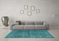 Machine Washable Abstract Light Blue Modern Rug, wshabs5209lblu