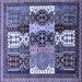 Square Abstract Blue Modern Rug, abs520blu