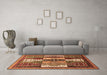 Machine Washable Abstract Orange Modern Area Rugs in a Living Room, wshabs520org