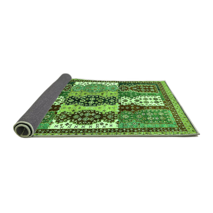 Sideview of Abstract Green Modern Rug, abs520grn